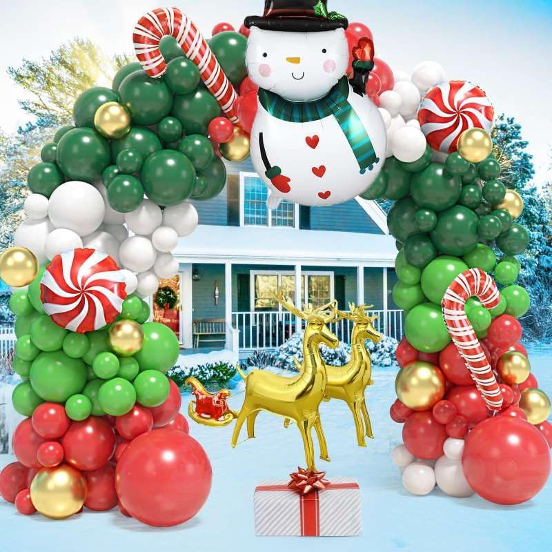 Balloon Arch Kit - 183Pcs Christmas Balloon Garland Arch Kit