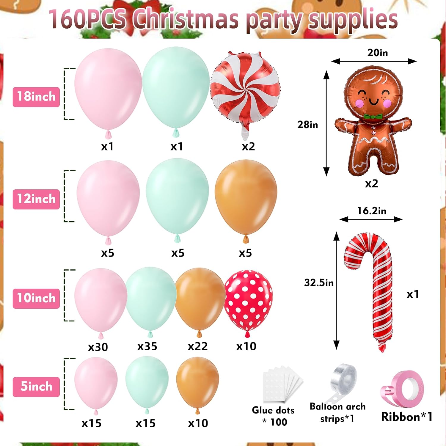 160Pcs Christmas Balloon Arch  - огляд і ціна Balloon Arch Kit