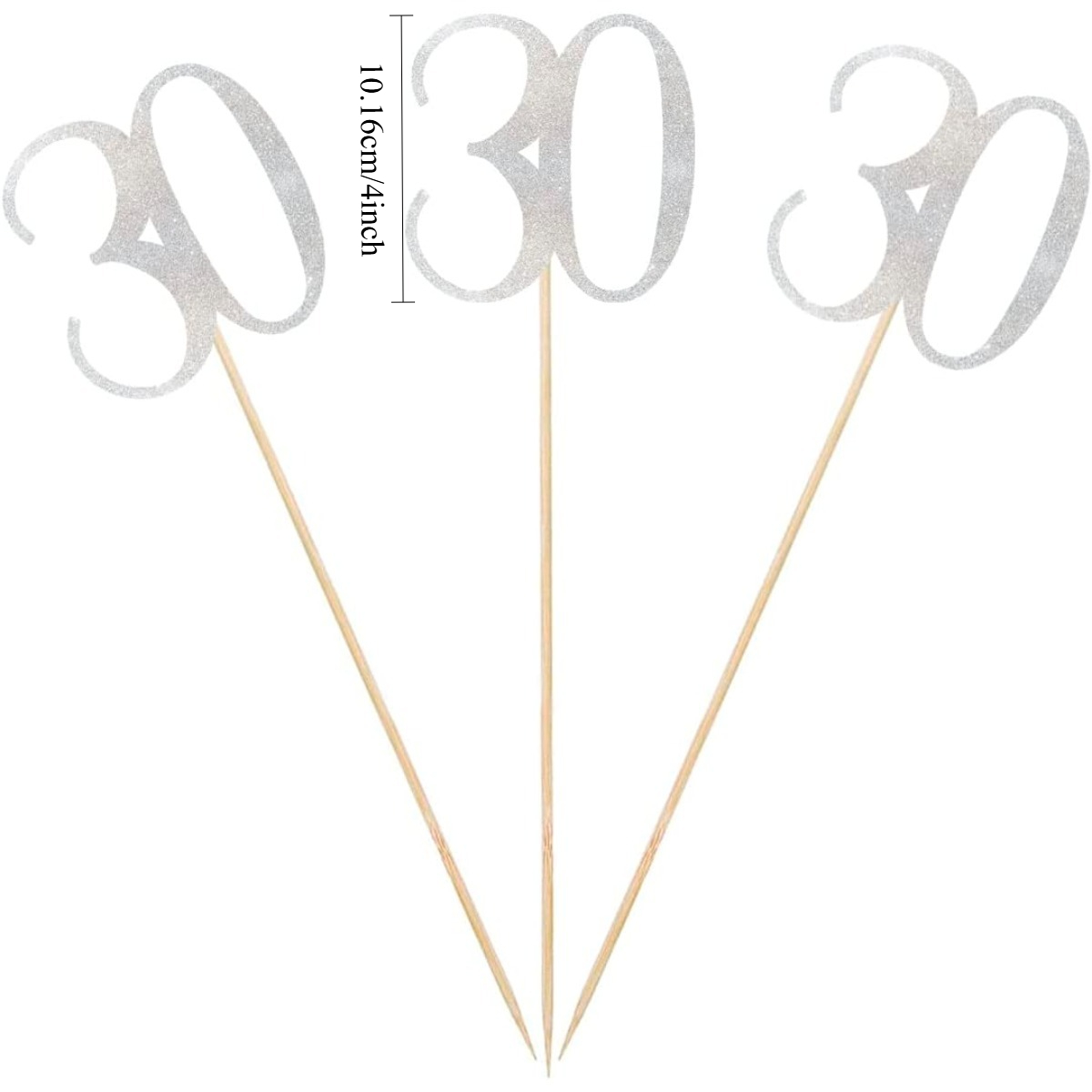 9pcs Silver Glitter 30th Birth - огляд і ціна Centerpiece Stick