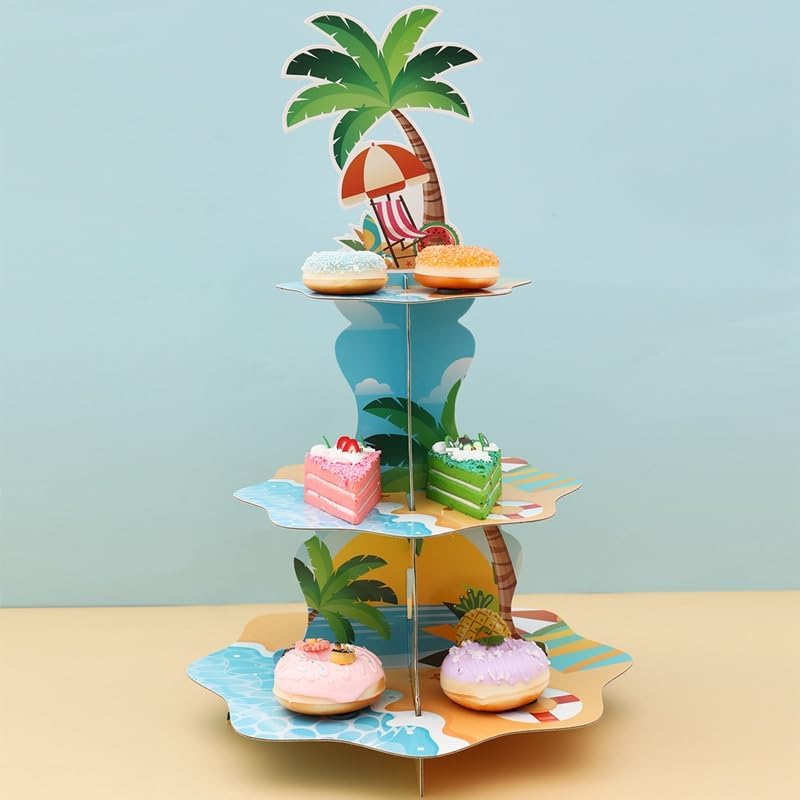3 Tier Hawaiian Beach Cupcake  - огляд і ціна Cupcake Stand Tier