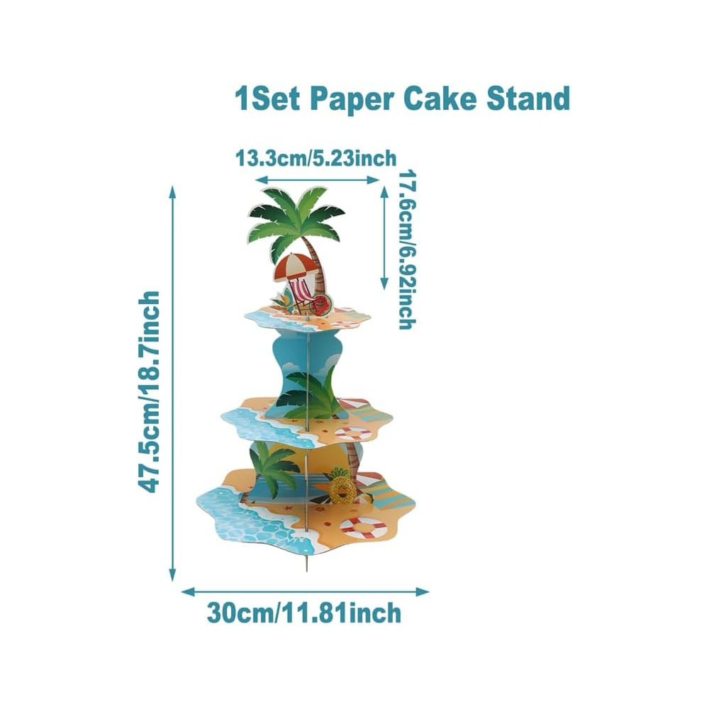 3 Tier Hawaiian Beach Cupcake  - огляд і ціна Cupcake Stand Tier