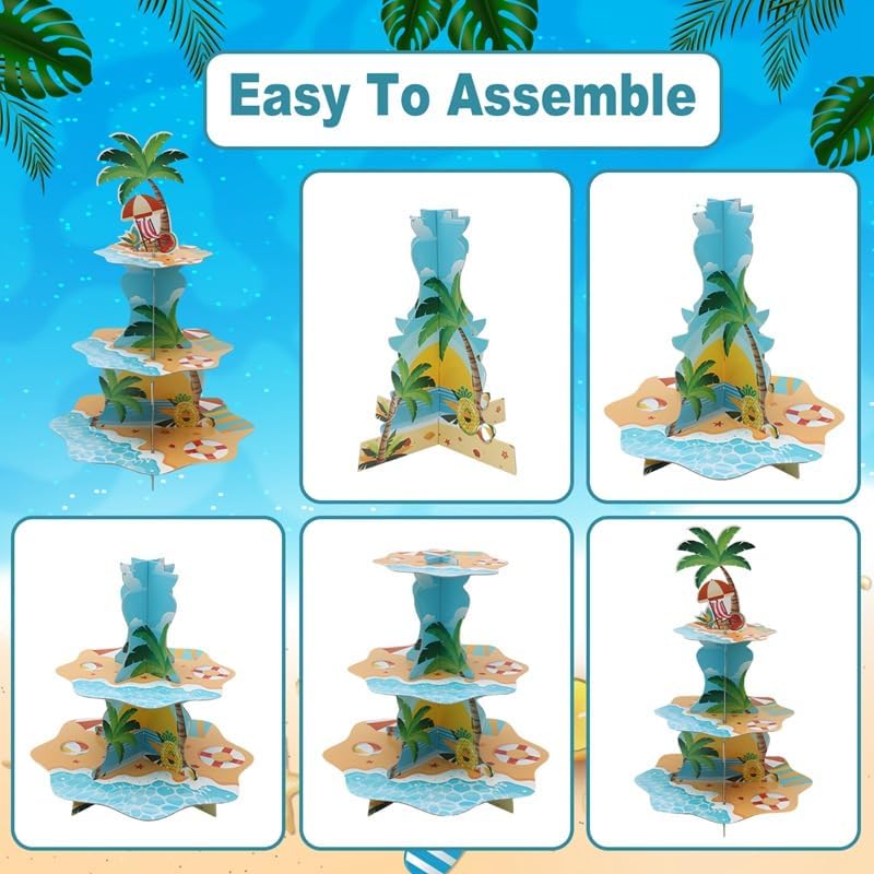 3 Tier Hawaiian Beach Cupcake  - огляд і ціна Cupcake Stand Tier