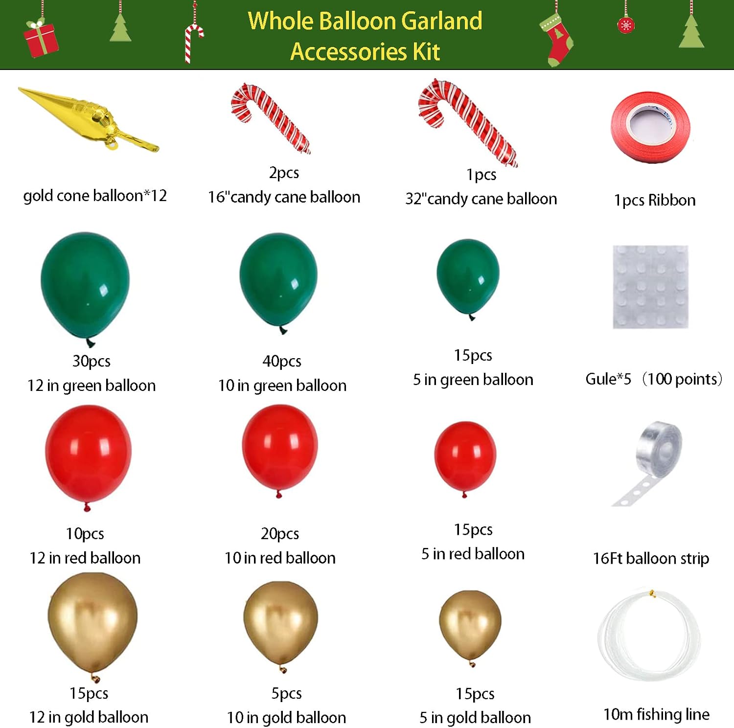 Christmas Balloons Garland Arc - огляд і ціна Balloon Arch Kit